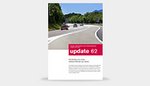 Titelseite der Publikation „update 62“ mit einem Foto einer kurvenreichen Straße